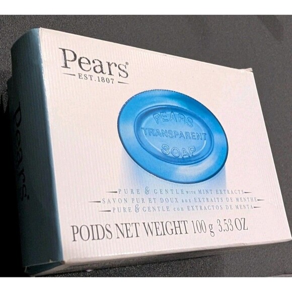 Pears Transparent Soap with Mint Extract 3 Pack Pure & Gentle Bar Soap 4.4oz - Picture 3 of 4
